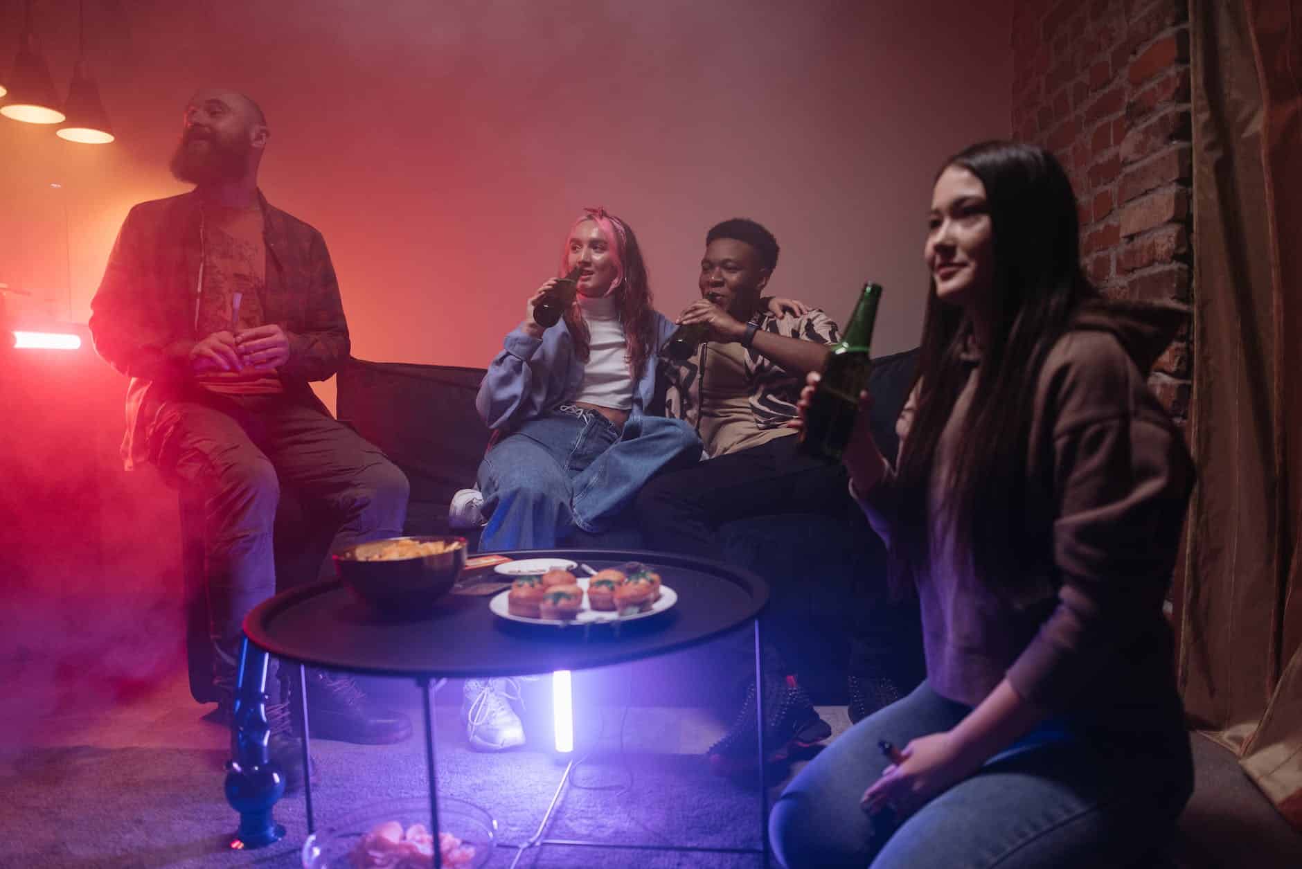 group of friends having a drink together